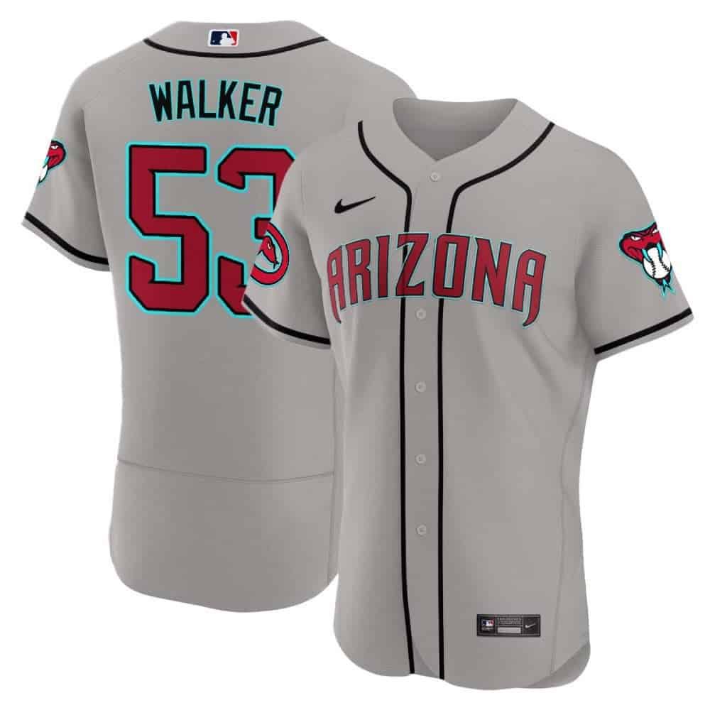 Men Arizona Diamondback #53 Walker Grey 2024 Nike Flex Base MLB Jersey